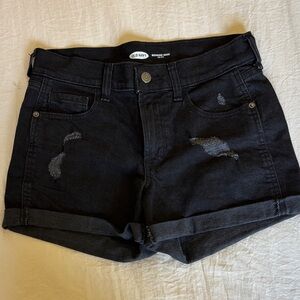 Old Navy Distressed Black Jean Shorts